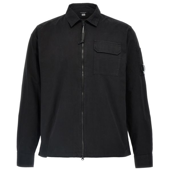 CP Company Gabardine Zipped Overshirt Zwart