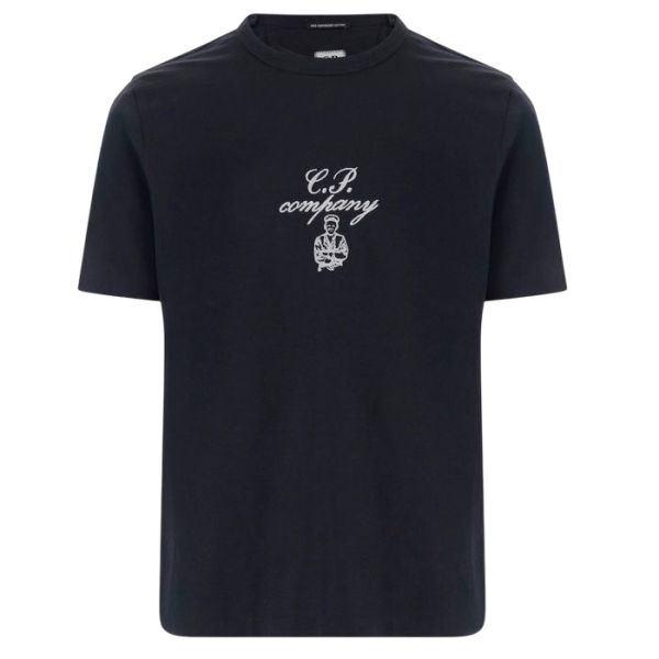 CP Company Mercerized Twisted Embroidery T-shirt Navy