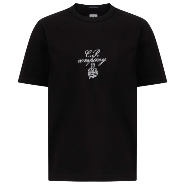 CP Company Mercerized Twisted Embroidery T-shirt Zwart
