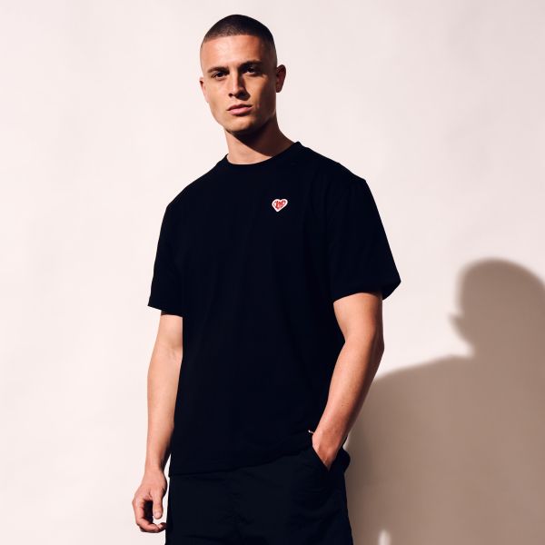 Croyez Felt Heart T-shirt Zwart