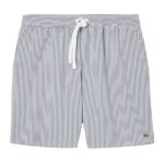Lacoste Striped Zwembroek Wit/Donker Blauw