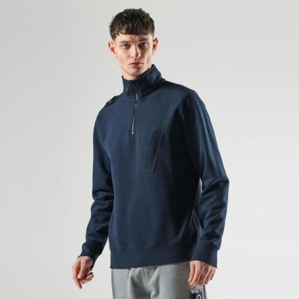 Ma.strum Edge Quarter Zip Sweater Navy