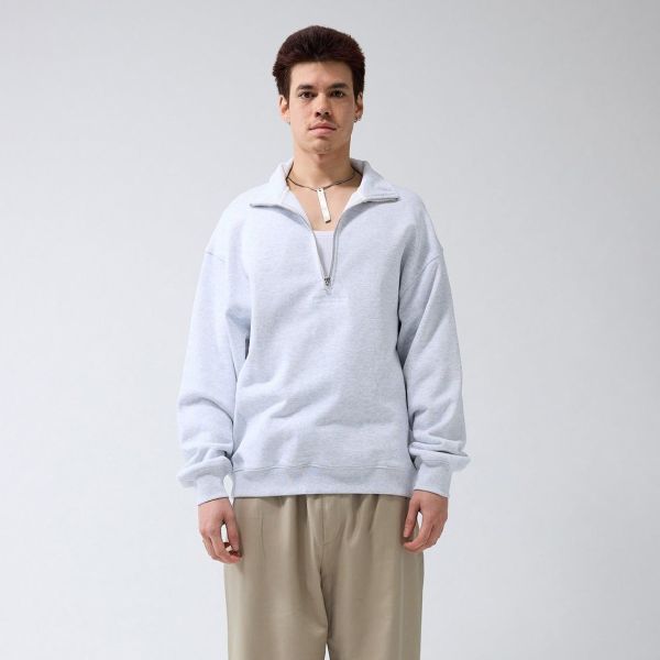New Amsterdam Surf Association Logo Half Zip Sweater Grijs