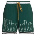 Rhude Logo Basketball Zwembroek Donker Groen