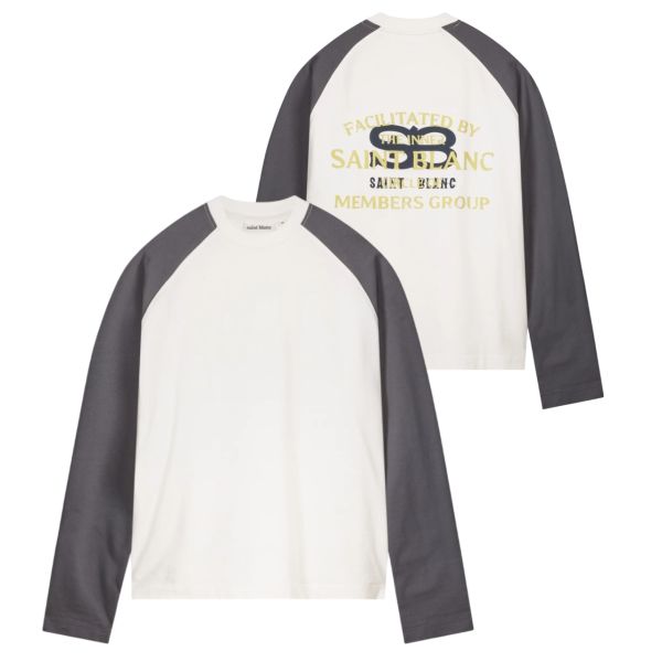 Saint Blanc Monogram Raglan Longsleeve T-shirt Wit/Antraciet