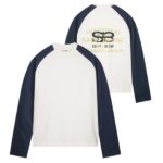 Saint Blanc Monogram Raglan Longsleeve T-shirt Wit/Donker Blauw