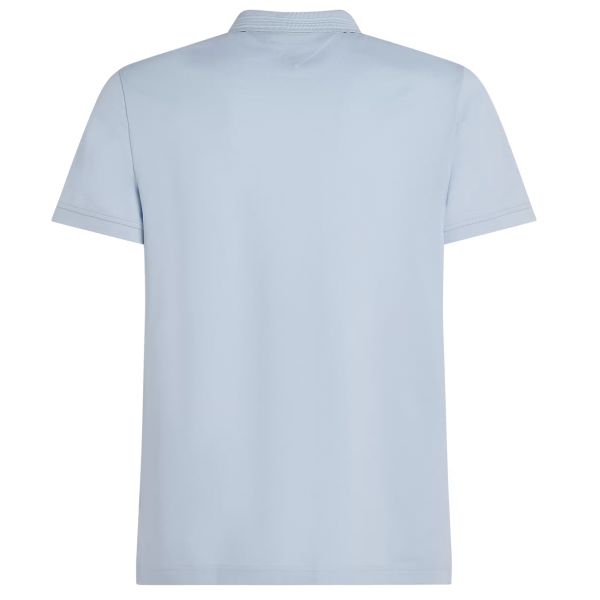 Tommy Hilfiger Mercerised Pique Zip Polo Licht Blauw