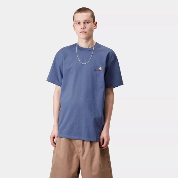 Carhartt WIP American Script T-shirt Blauw