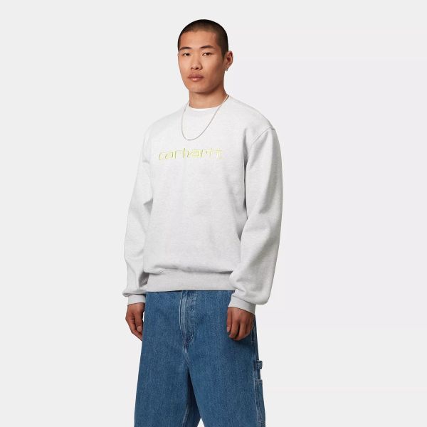 Carhartt WIP Logo Sweater Grijs