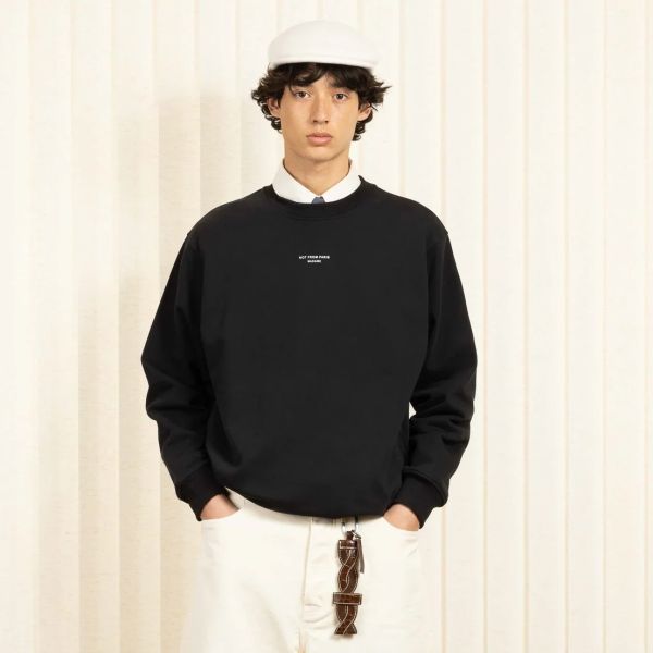 Drôle De Monsieur Slogan Classique Sweater Zwart