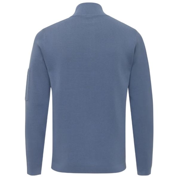 Genti Turtle Zip Sweater Donker Blauw