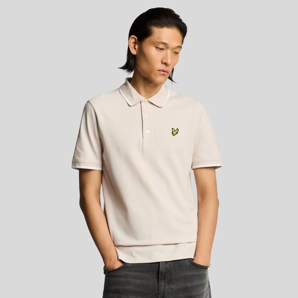Lyle & Scott Tipped Polo Roze/Beige