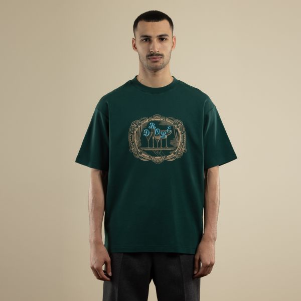 Drôle De Monsieur Plateau T-shirt Donker Groen