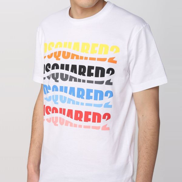 Dsquared2 Color Wave T-shirt Wit