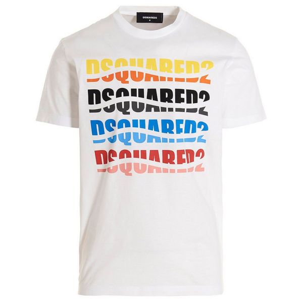 Dsquared2 Color Wave T-shirt Wit