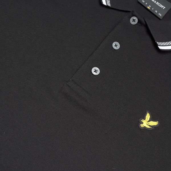 Lyle & Scott Dashed Tipped Polo Zwart