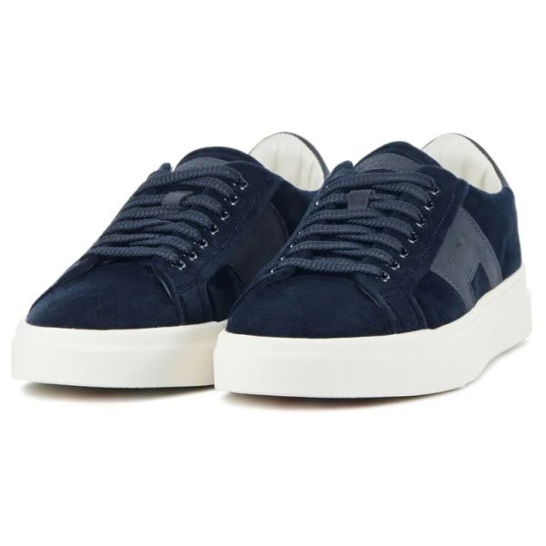 Santoni Double Buckle Signature Sneaker Navy
