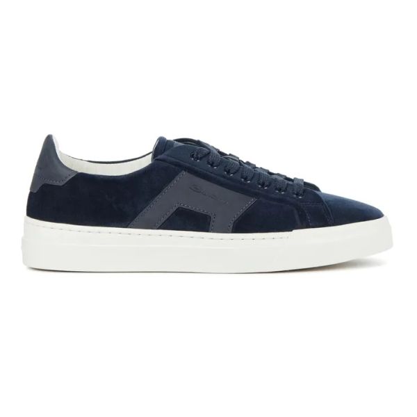 Santoni Double Buckle Signature Sneaker Navy
