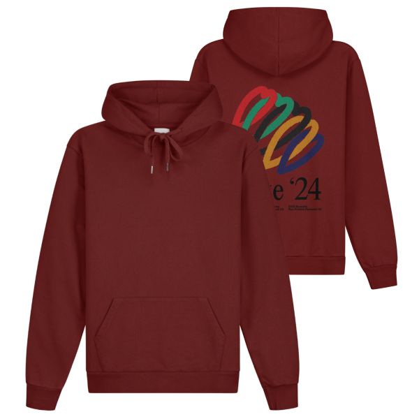Arte Antwerp Hank Back Hearts Hoodie Bordeaux