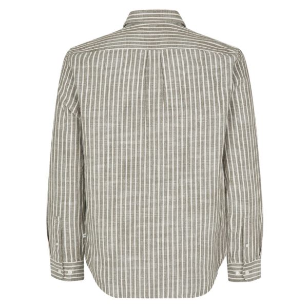 Samsøe Samsøe Liam Overshirt Donker Groen/Wit