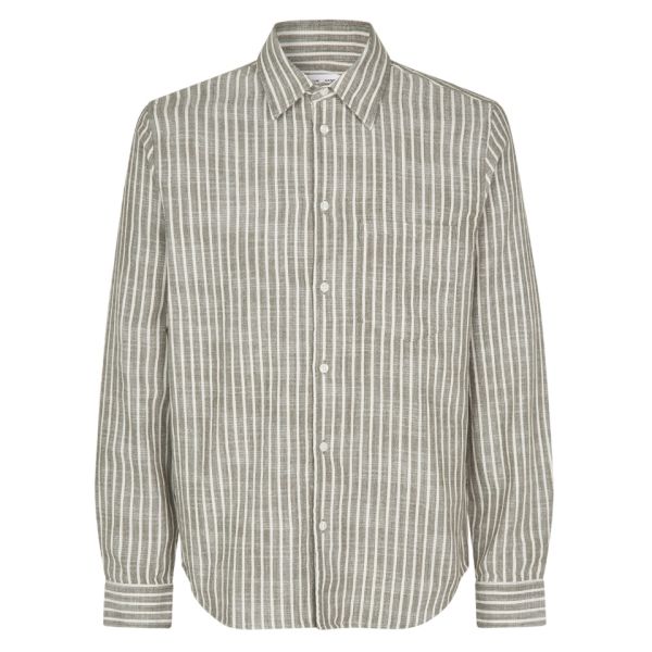 Samsøe Samsøe Liam Overshirt Donker Groen/Wit