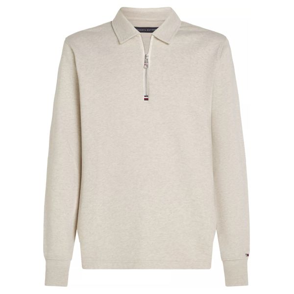 Tommy Hilfiger Terry Half Zip Sweater Off White