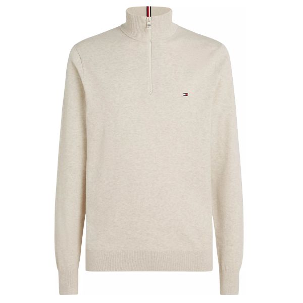 Tommy Hilfiger Zip Mock Sweater Off White