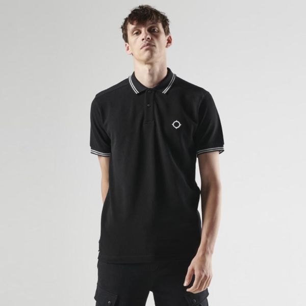 Ma.strum Double Tipped Polo Zwart