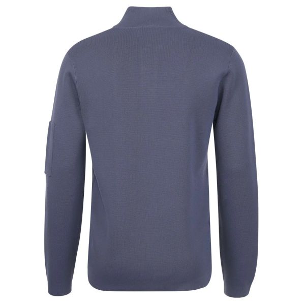 Genti Turtle Zip Sweater Donker Blauw