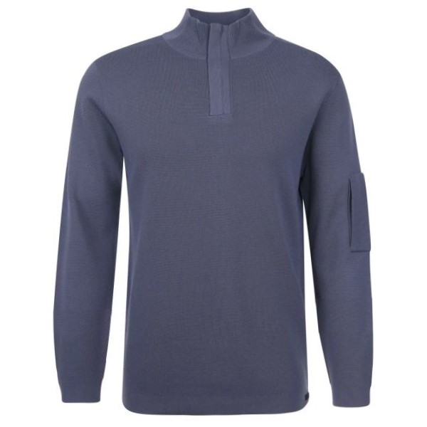Genti Turtle Zip Sweater Donker Blauw
