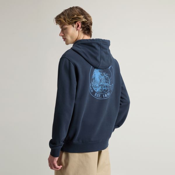 Woolrich Graphic Hoodie Navy
